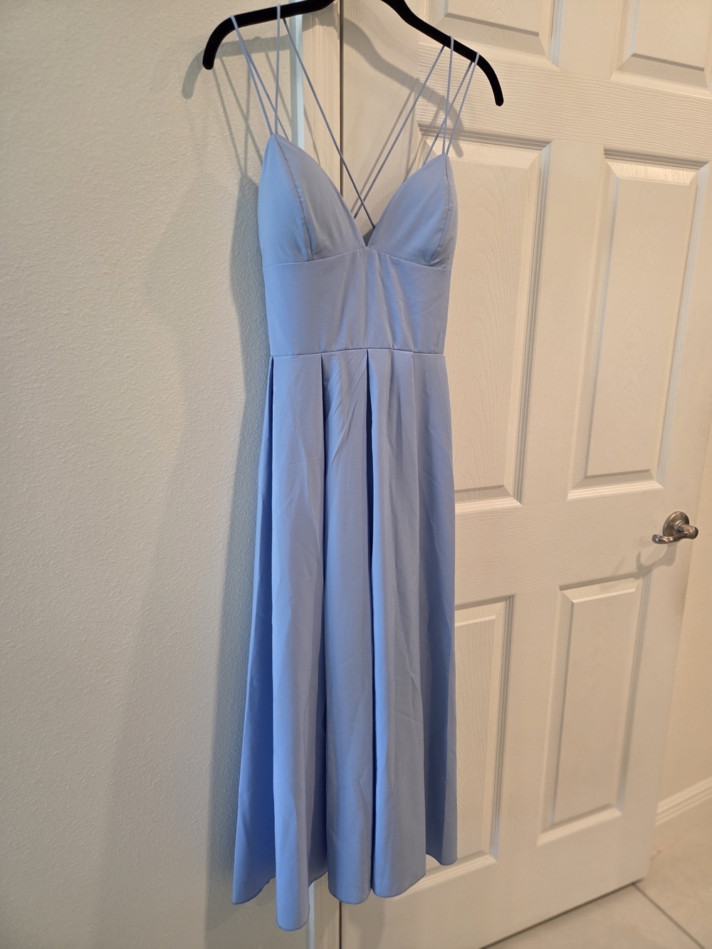 Dusty Blue V-Neck Maxi Dress - Picture 2 of 5